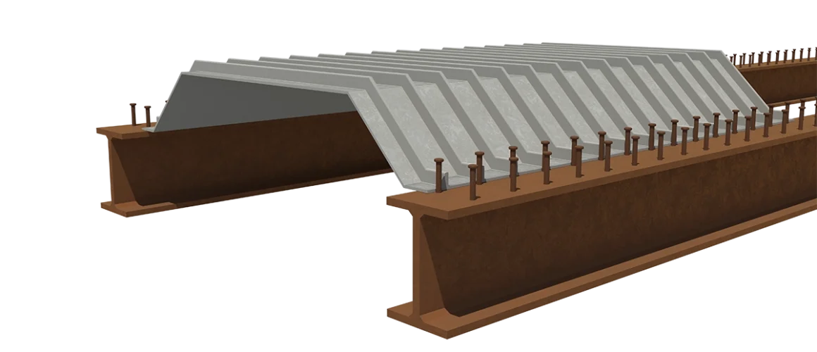 HAUNCHED PANEL | Haunched panels can be deployed to reduce the overall thickness of the deck and are ideal for use in scenarios where services are required underneath the soffit.